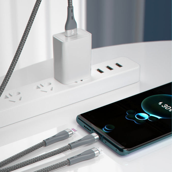 Кабел Dudao L20X USB 3в1 Lightning microUSB USB - C