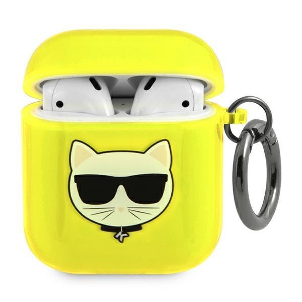 Кейс Karl Lagerfeld KLA2UCHFY за AirPods 1/2 жълт Choupette