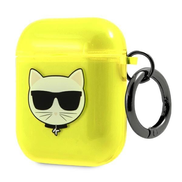 Кейс Karl Lagerfeld KLA2UCHFY за AirPods 1/2 жълт Choupette