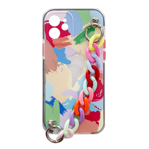 Калъф Color Chain Case за iPhone 12 многоцветен/червен