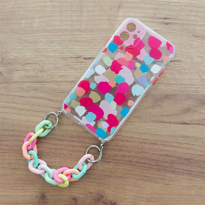 Калъф Color Chain Case за iPhone 12 многоцветен/червен