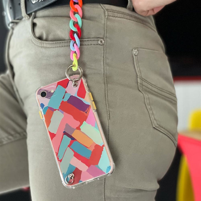 Калъф Color Chain Case за iPhone XS X многоцветен/червен