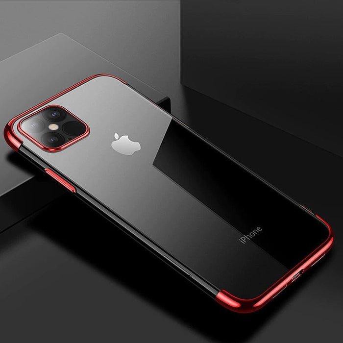 Прозрачен кейс HQWear за iPhone 13 Mini Червен