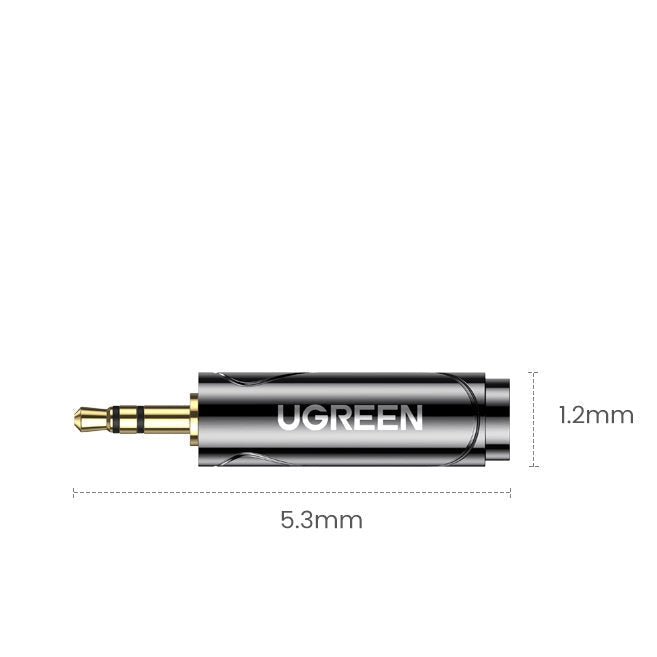 Адаптер Ugreen AV168 позлатен 3.5mm към 6.35mm/6.5mm черен