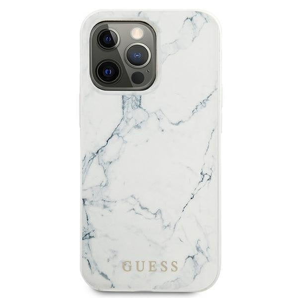 Калъф Guess GUHCP13LPCUMAWH Marble за iPhone 13 Pro / бял