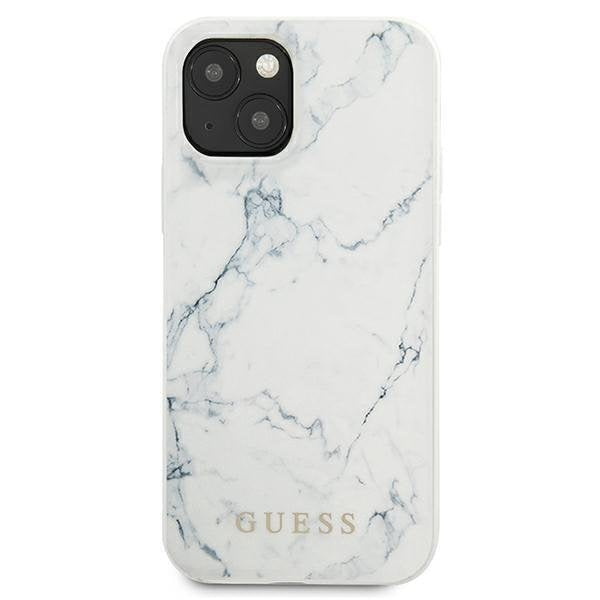 Калъф Guess GUHCP13MPCUMAWH Marble за iPhone 13 бял