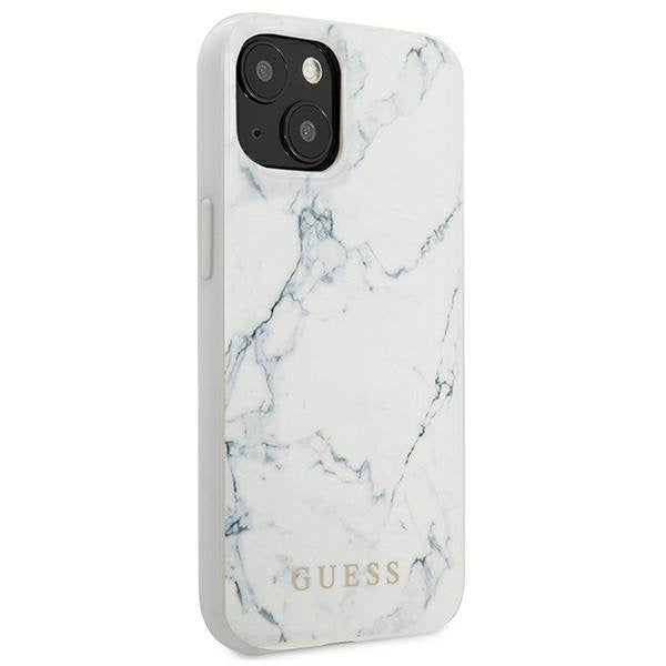 Калъф Guess GUHCP13MPCUMAWH Marble за iPhone 13 бял