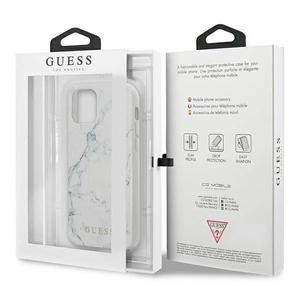 Калъф Guess GUHCP13MPCUMAWH Marble за iPhone 13 бял