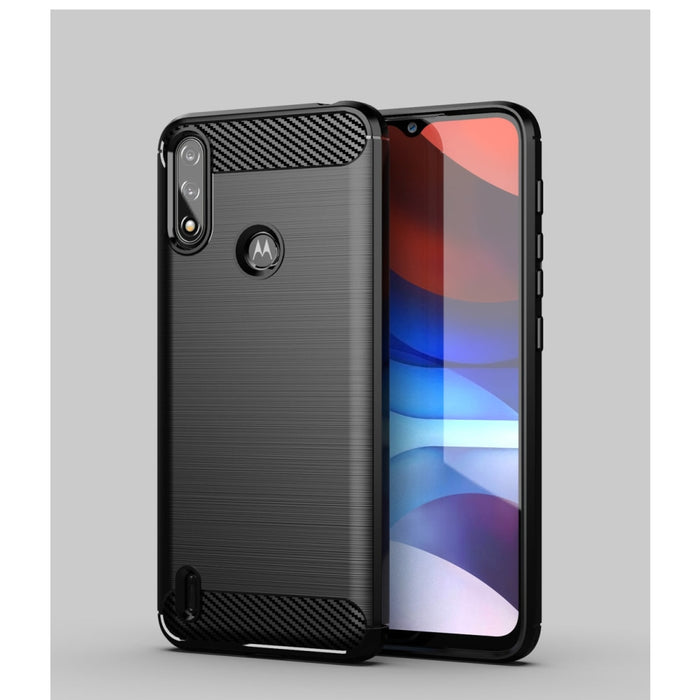 Carbon Case Гъвкав Кейс за Motorola Moto E7i Power black