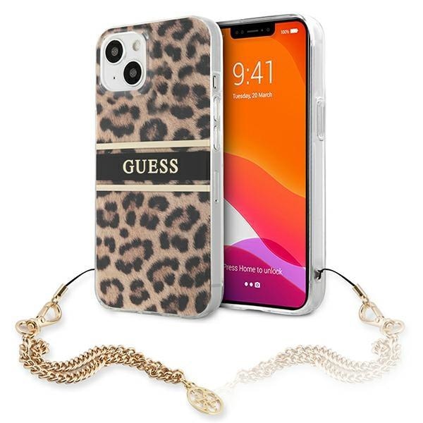 Калъф Guess GUHCP13SKBSLEO Leopard Gold Chain за