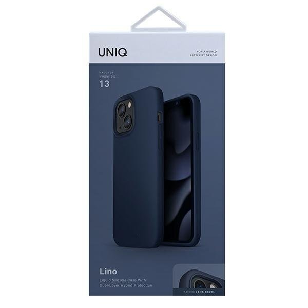 Калъф UNIQ Lino за iPhone 13 6.1’ морско син