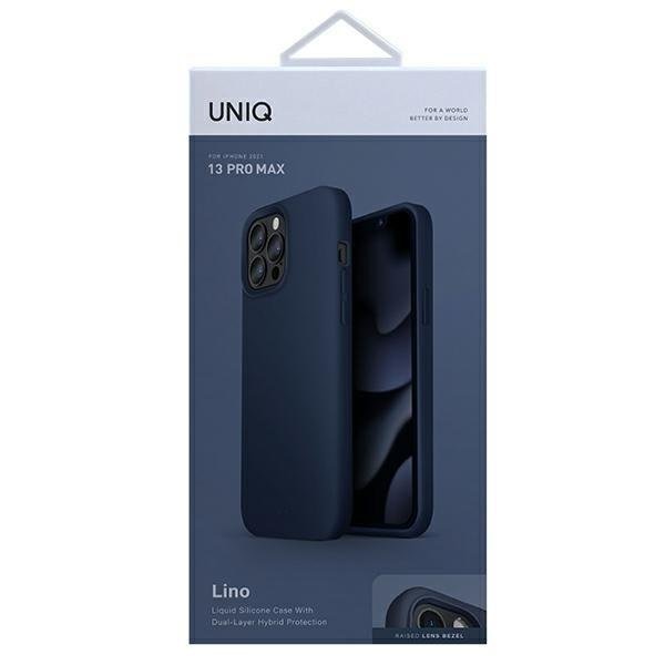 Калъф UNIQ Lino за iPhone 13 Pro Max 6.7’ морско син