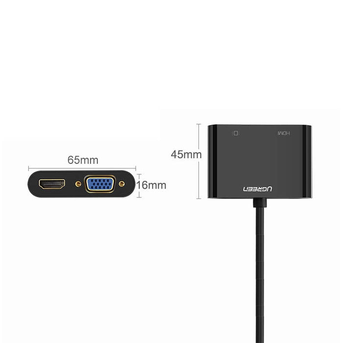 Адаптер Ugreen CM101 mini HDMI (male) към VGA