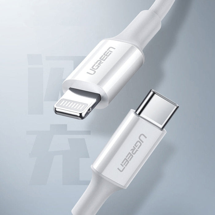 Кабел UGREEN US171 Mfi USB - C към Lightning 3A 1.5 m бял