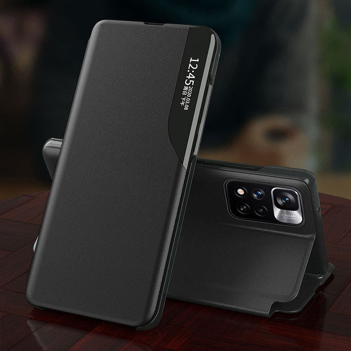 Елегантен кейс Eco Leather View Case за Poco M4 Pro 5G Черен