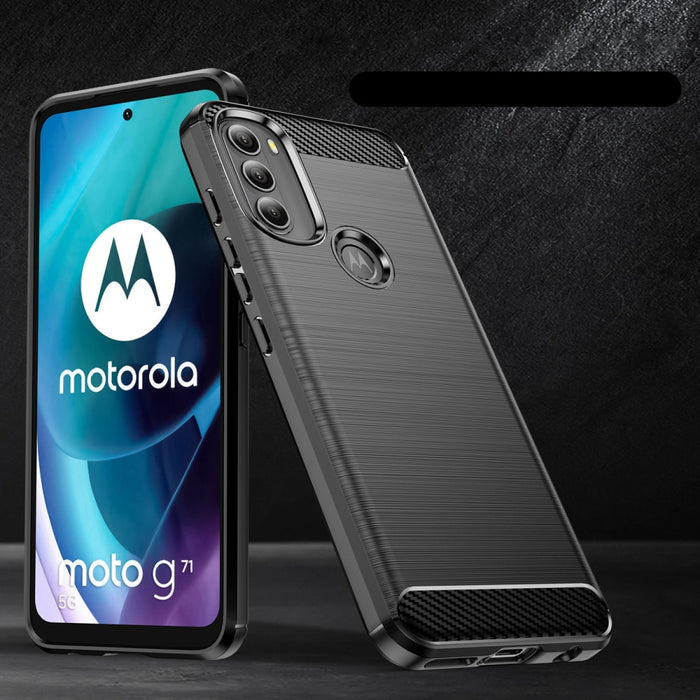 Carbon Case Гъвкав Кейс за Motorola Moto G71 5G black