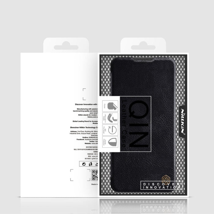 Кожен калъф Nillkin Qin за OnePlus 10 Pro черен