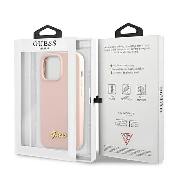 Калъф Guess GUHMP13LLSLMGLP Silicone Script Gold Logo