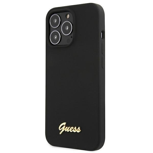 Калъф Guess GUHMP13XLSLMGBK Silicone Script Gold Logo