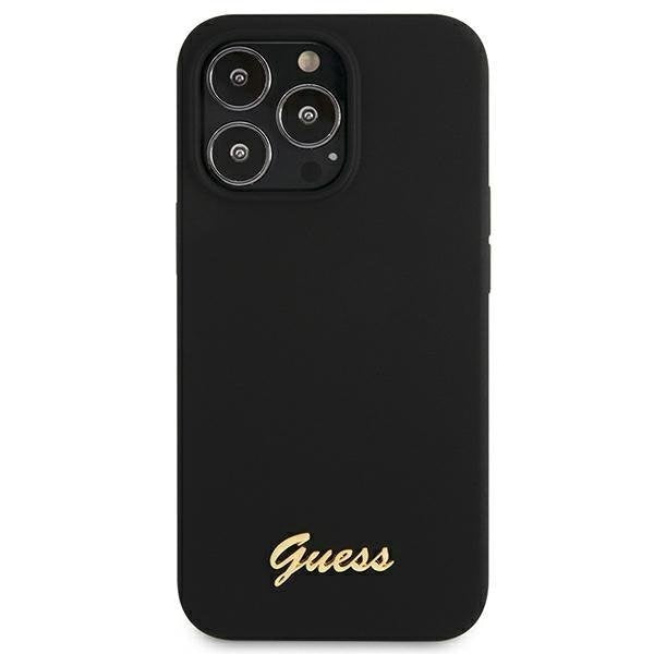 Калъф Guess GUHMP13XLSLMGBK Silicone Script Gold Logo