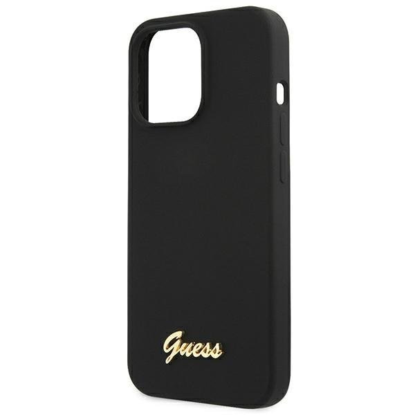 Калъф Guess GUHMP13XLSLMGBK Silicone Script Gold Logo