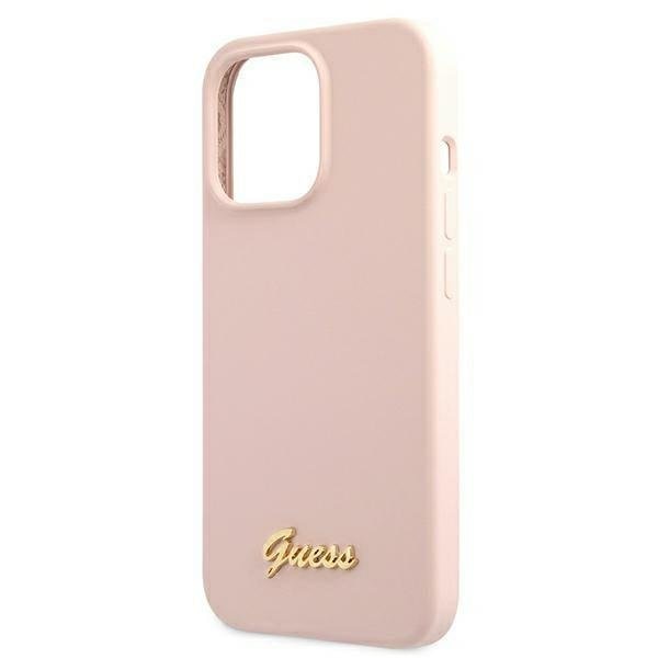 Калъф Guess GUHMP13XLSLMGLP Silicone Script Gold Logo