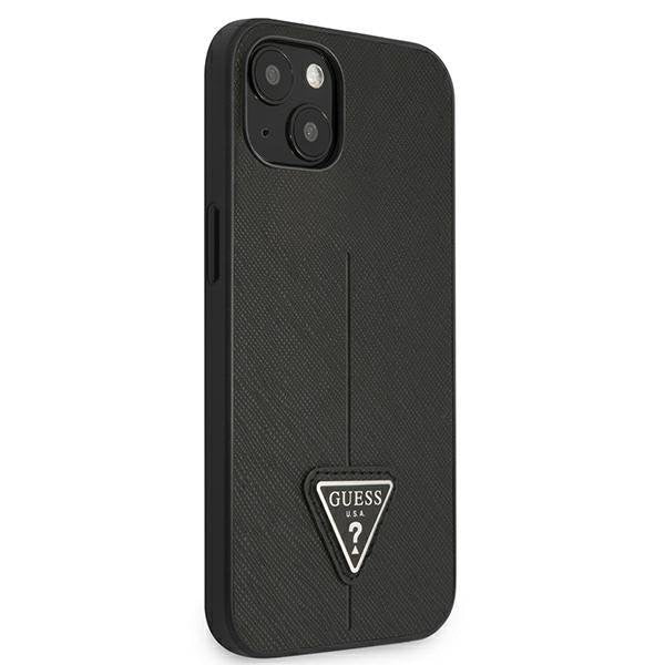 Гръб Guess PU Saffiano Triangle за iPhone 13 Черен