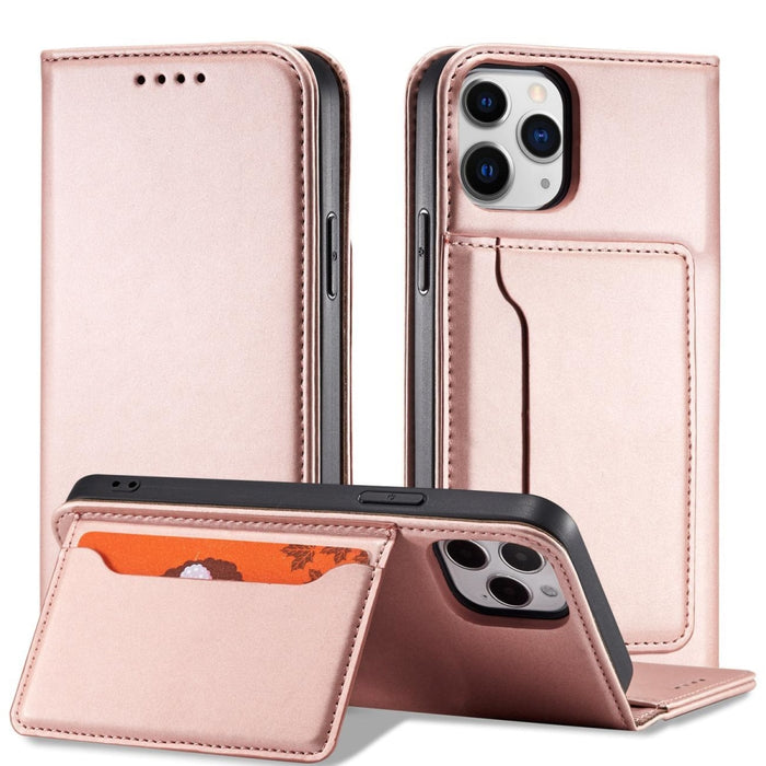 Калъф с отделение за карти Magnet Card Case iPhone 12 розов