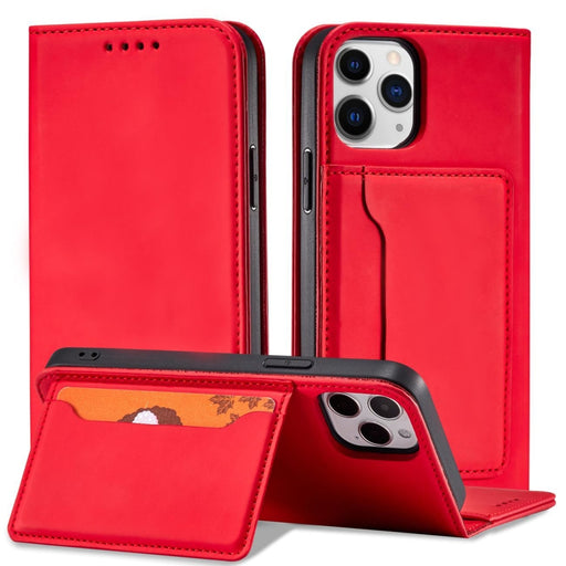 Калъф с отделение за карти Magnet Card Case iPhone 12 червен