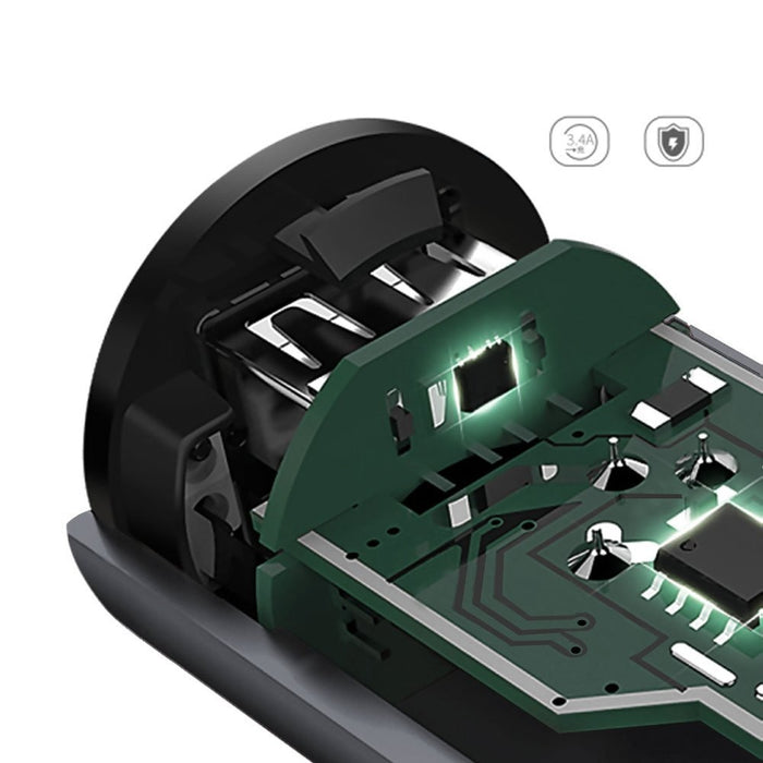 Зарядно за кола Dudao R5s 2x USB 3.4A Сив