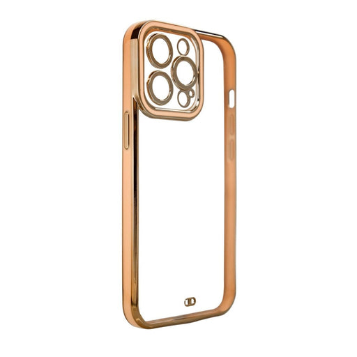 Дизайнерски кейс за iPhone 12 Gold с гел рамка златист