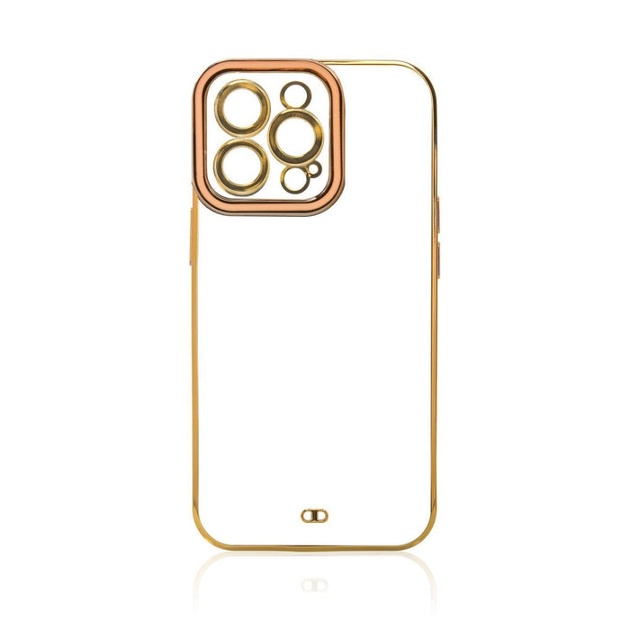 Дизайнерски кейс за iPhone 12 Gold с гел рамка златист