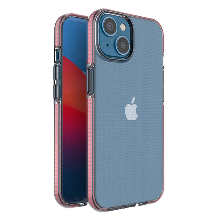 Кейс Spring Case за iPhone 14 със светлорозова рамка