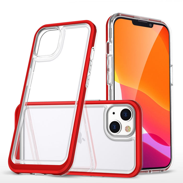 Кейс HQWear Clear 3in1 за iPhone 14 с червена