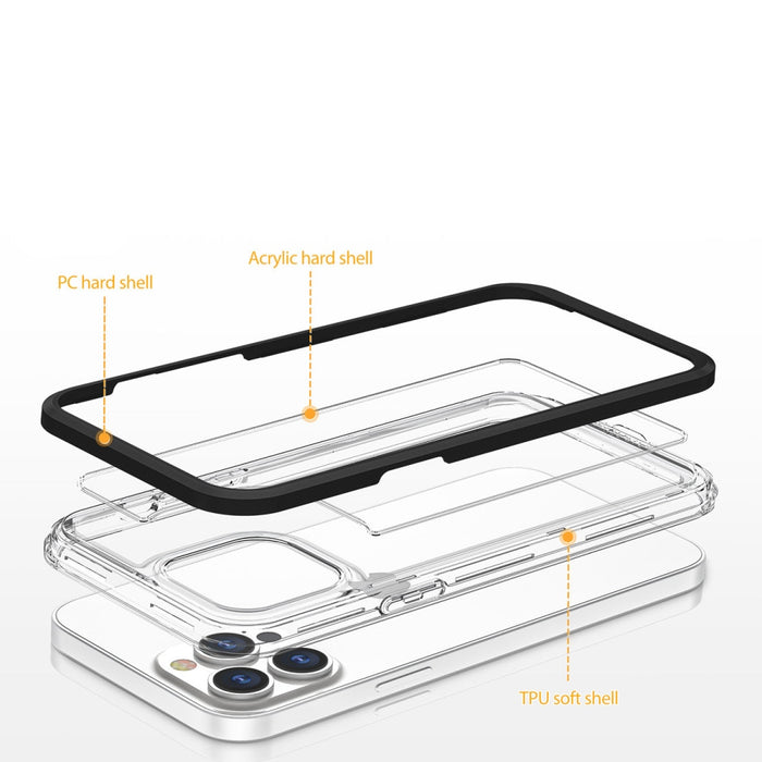 Кейс HQWear Clear 3in1 за iPhone 14 с червена