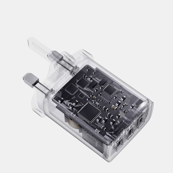 Зарядно устройство Baseus 3x USB 17W UK plug Бял