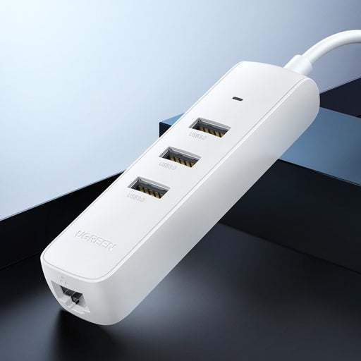 Ugreen HUB 4in1 USB Type C - 3x A 3.1 Gen 1 RJ45 PD бял