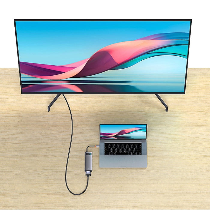 Хъб 8в1 Baseus Metal Gleam USB - C към 1 x HDMI / 3