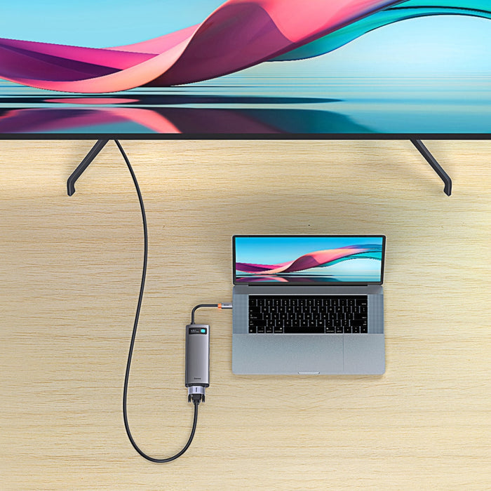 Хъб 8в1 Baseus Metal Gleam USB - C към 1 x HDMI / 3