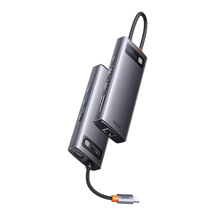 Хъб 9в1 Baseus Metal Gleam Series USB - C към 2 x