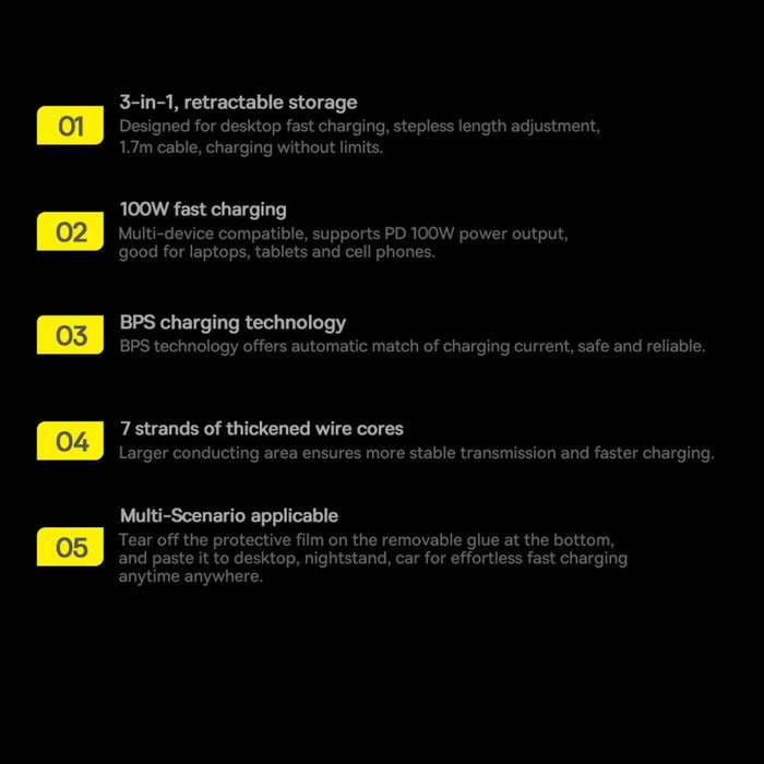 Кабел 3в1 Baseus Traction Series. USB Type C към