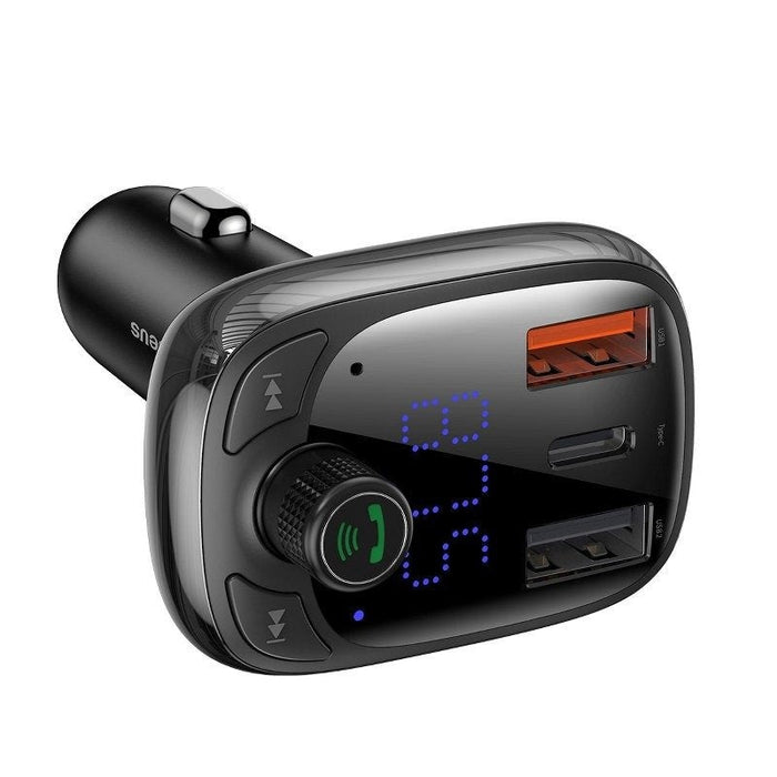 FM Трансмитер за кола Baseus T Bluetooth 5.0 FM 2xUSB USB-C 