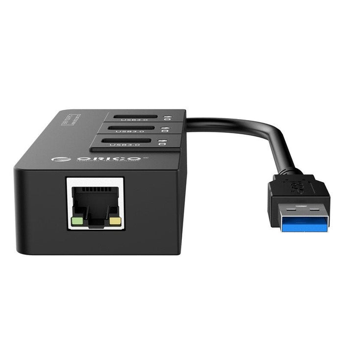 Хъб адаптер 4в1 Оrico 3xUSB 3.0+RJ45