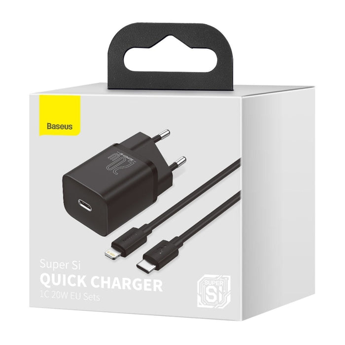 Зарядно + 1m USB-C към Lightning кабел Baseus Super Si Quick